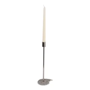 11X4" SEASHELL BASE TAPER HOLDER, SILVER 2