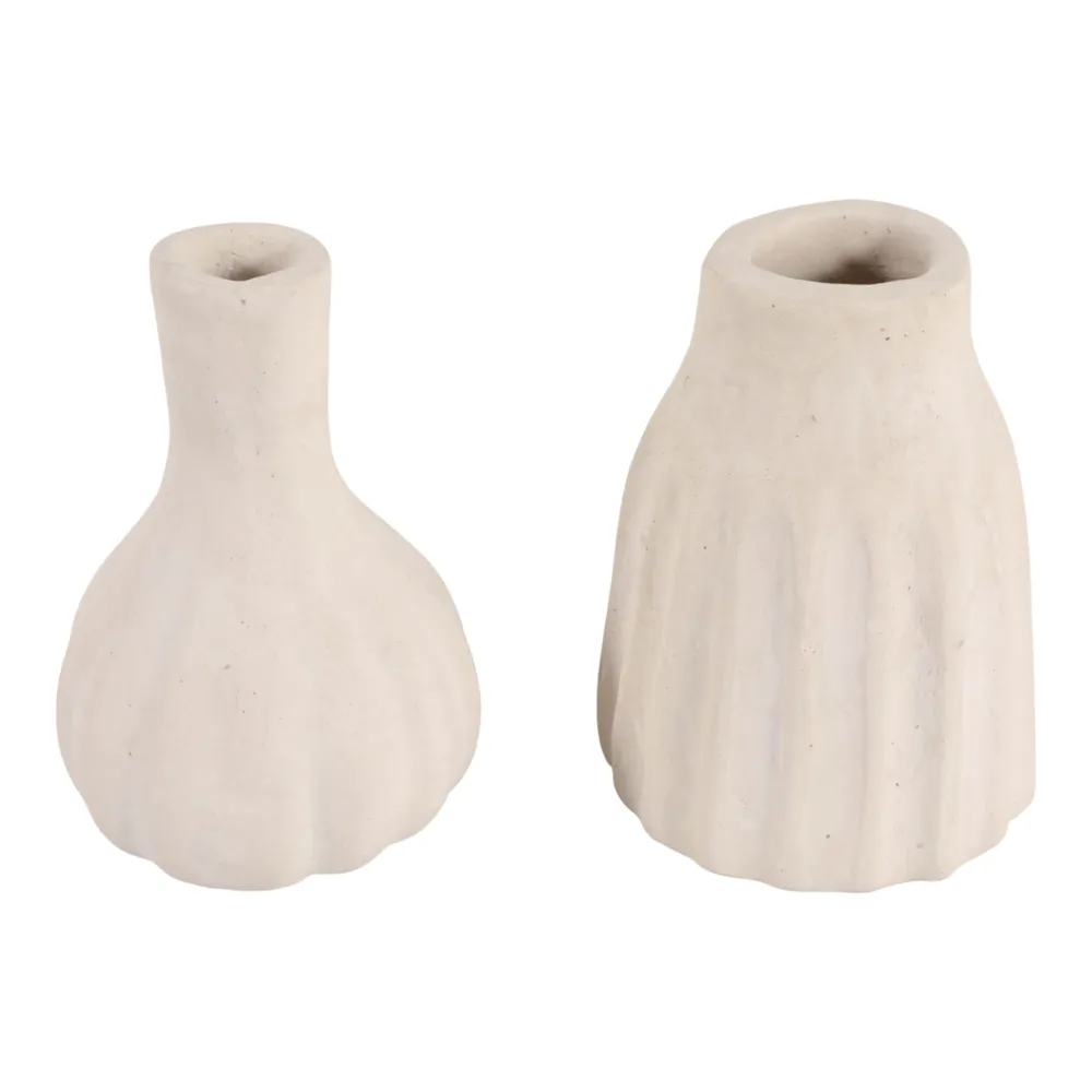 DOVERMORE SET OF 2 IVORY VASES 7 (IN)
