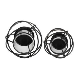 HARMONWICK SET OF 2 BLACK CANDLE HOLDER 6 (IN) 7