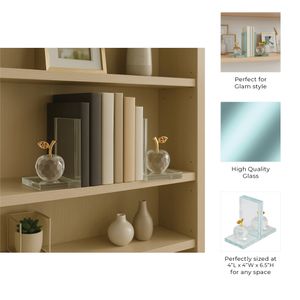 DECKERSTONE SET OF 2 CLEAR BOOKENDS 7 (IN) 4