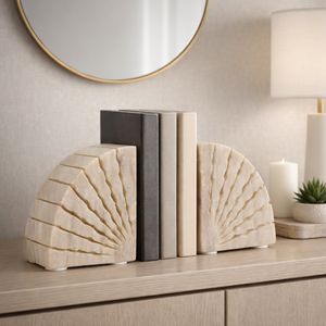 JULIANWAY SET OF 2 TAN BOOKENDS 6 (IN) 2