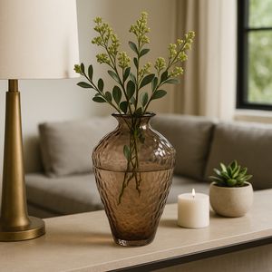 HAROLDHAVEN BROWN GLASS VASE 15 (IN) 2