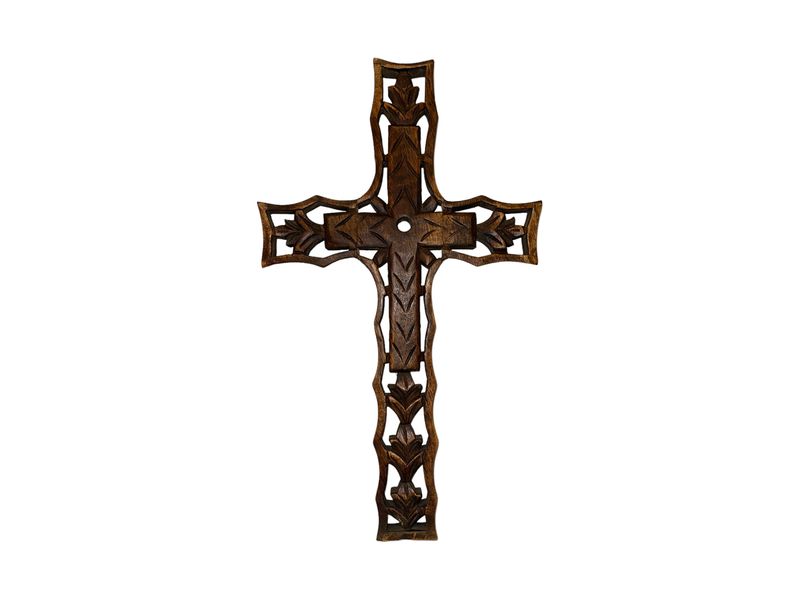 18" x 12" Carved Wood Cross 1