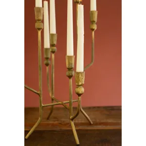 Antique Brass Eight Taper Candelabra 2