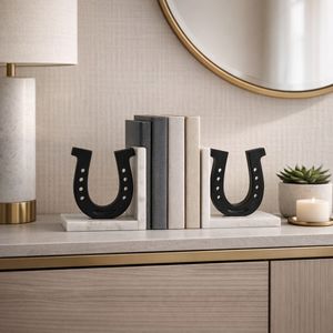 BARTONPARK SET OF 2 BLACK BOOKENDS 6 (IN) 10