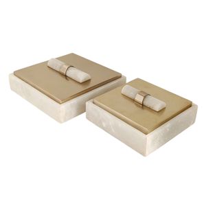 BAYARDWOOD SET OF 2 GOLD BOXES 4 (IN) 1