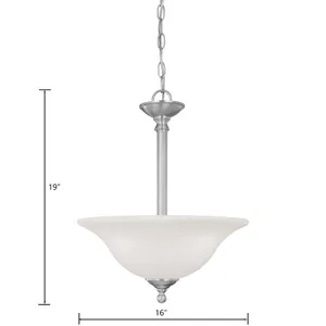 Riva 16'' Wide 3-Light Pendant - Brushed Nickel 2