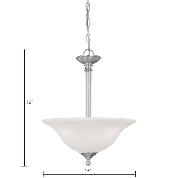 Riva 16'' Wide 3-Light Pendant - Brushed Nickel