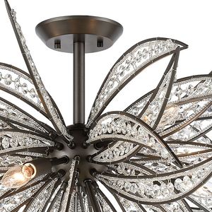 Naples 35'' Wide 8-Light Semi Flush Mount - Dark Graphite 4