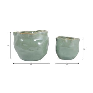 DRAPERSTONE SET OF 2 GREEN PLANTER 6 (IN) 10