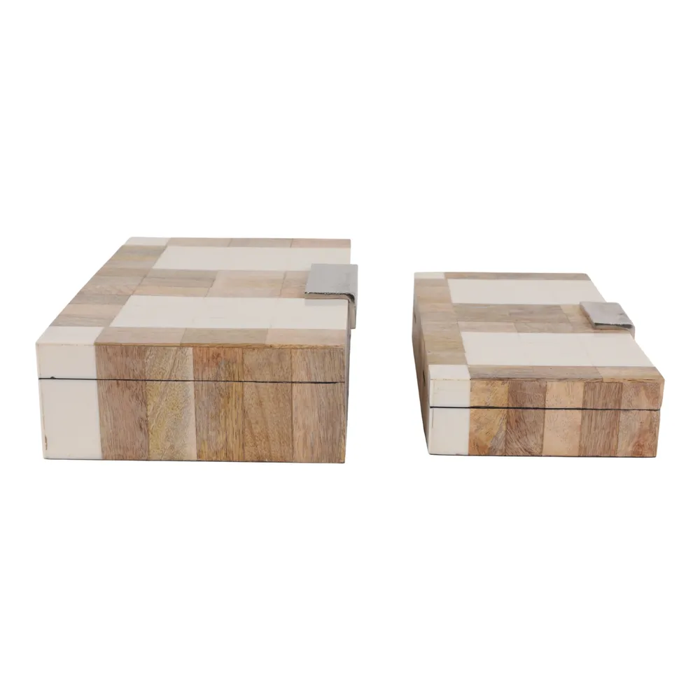 CALEVIEW SET OF 2 BROWN BOXES 3 (IN)
