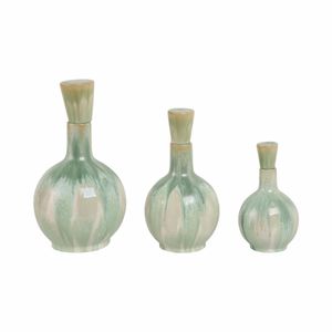 AVAGROVE SET OF 3 GREEN VASES 14 (IN) 1