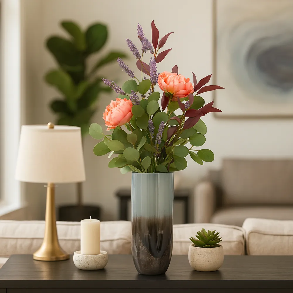 HARTONPARK BLUE GLASS VASE 14 (IN)