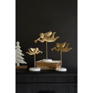 Set of 3 Tabletop Angels on Marble Bases 1