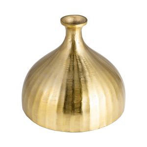 METAL, 7" BULBOUS VASE,GOLD 3