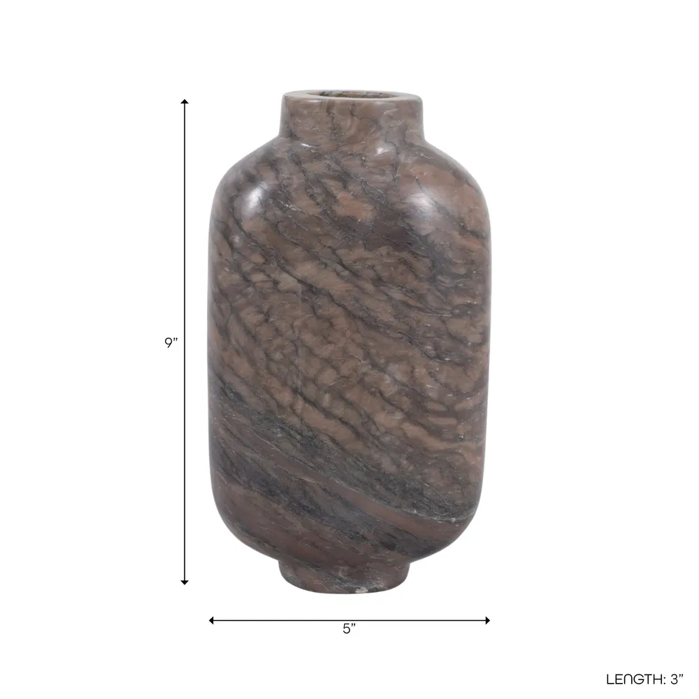 SKYLERBROOK BROWN VASE 9 (IN)