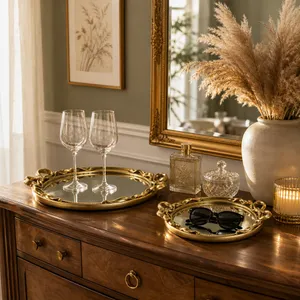 BRAMWIND SET OF 2 GOLD TRAY 2 (IN) 2