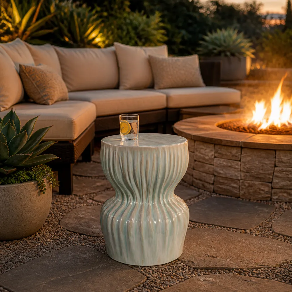 LEONAMILL WHITE GARDEN STOOL 19 (IN)