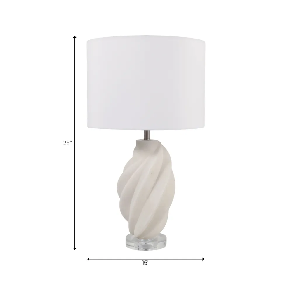 RAFECROSS IVORY LAMP 25 (IN)