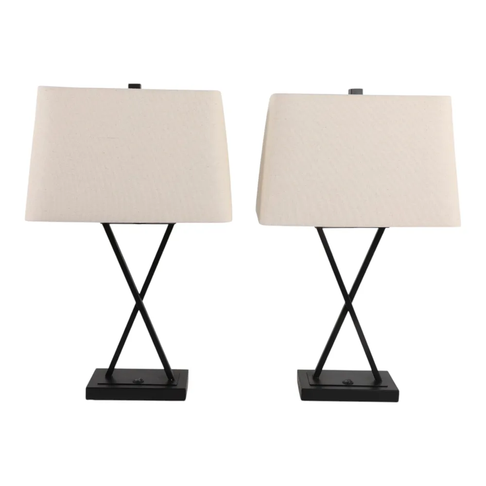 LYNNWAY SET OF 2 BLACK LAMPS 25 (IN)