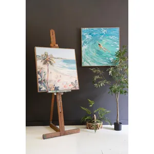 Framed Acrylic Beach Scene Painting 2