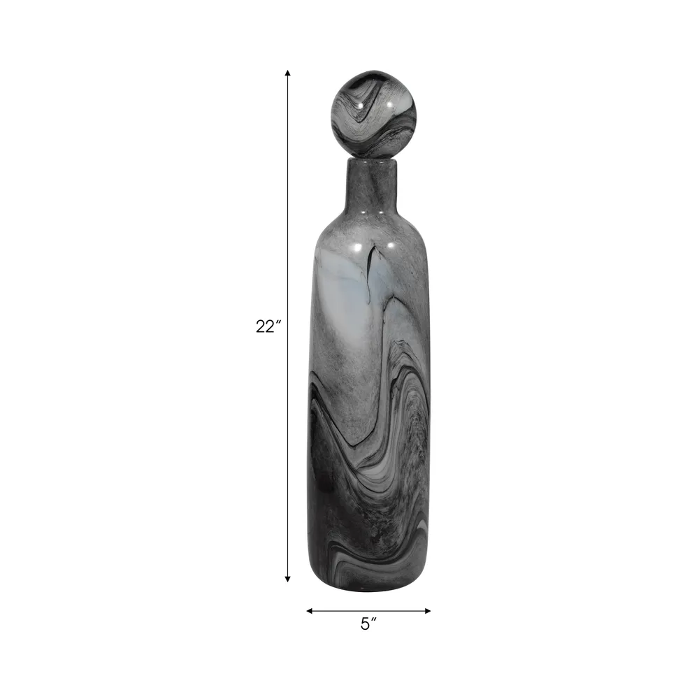 GRIFFINRIDGE GRAY GLASS VASE 22 (IN)