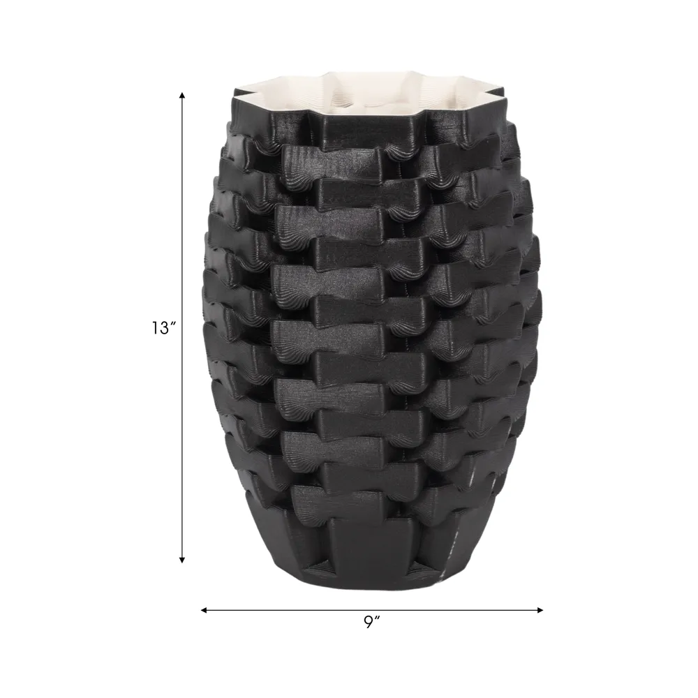 OLIVERSTONE BLACK VASE 13 (IN)
