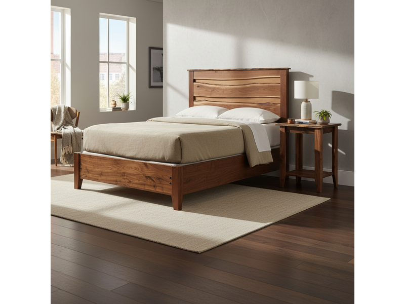 Heartland Walnut LIVE EDGE Bed - Queen 1