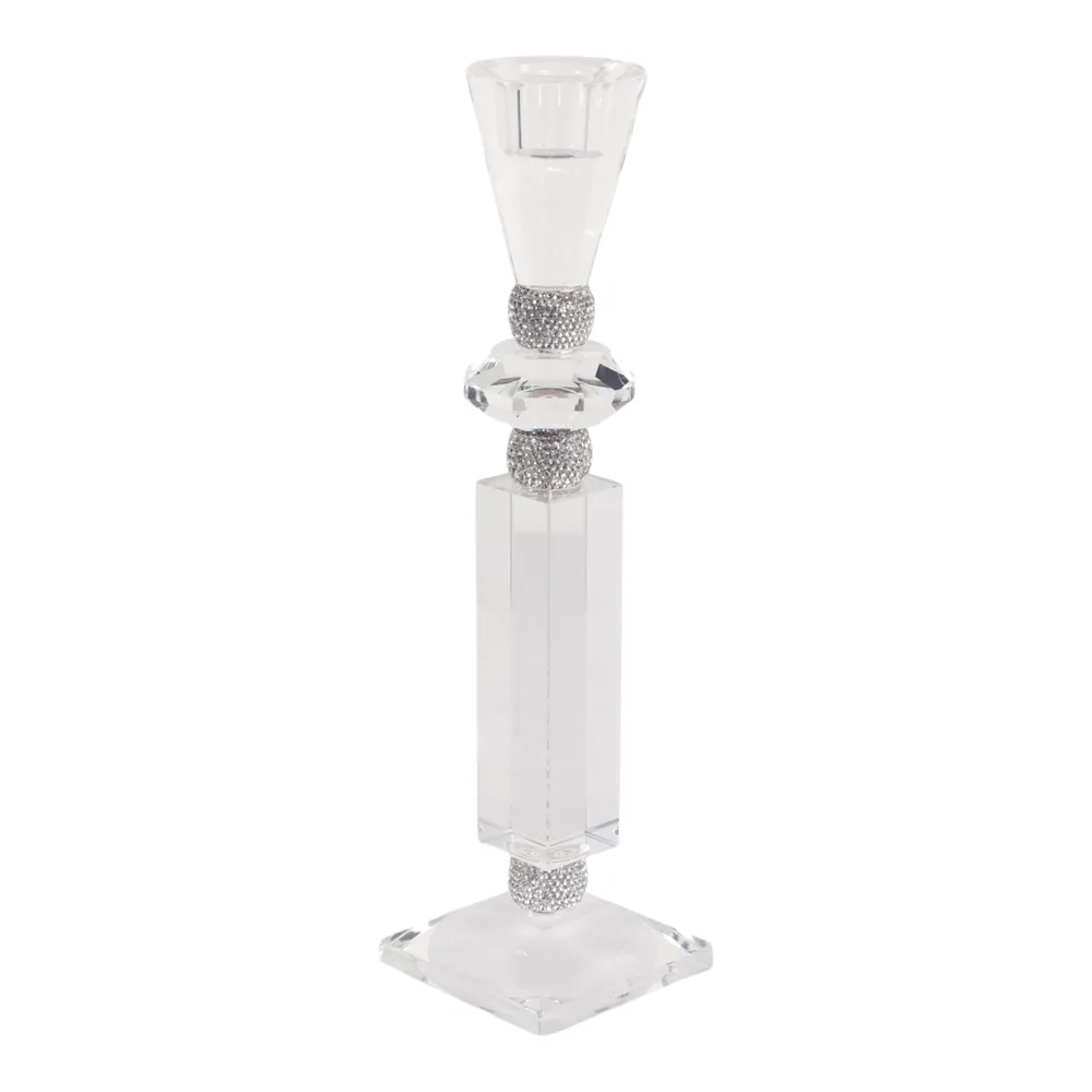 GRANLEYSHAW CLEAR CANDLE HOLDER 11 (IN)