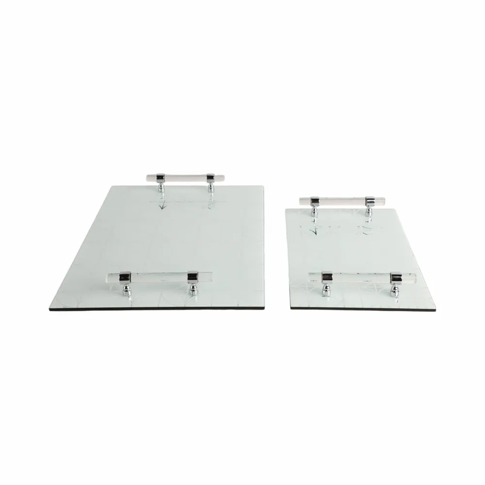 LARKLAND SET OF 2 SILVER TRAY 2 (IN)