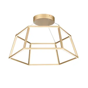 Minimalist 21″ Wide Integrated LED Chandelier - Soft Gold 3