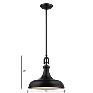 Rutherford 15'' Wide 1-Light Pendant - Oil Rubbed Bronze 2