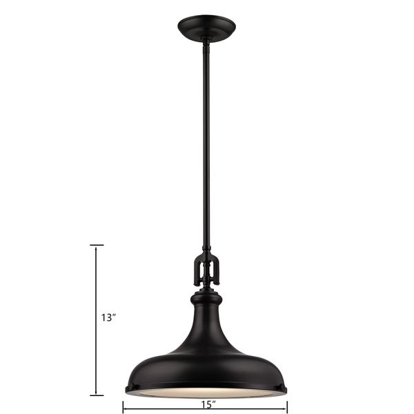 Rutherford 15'' Wide 1-Light Pendant - Oil Rubbed Bronze