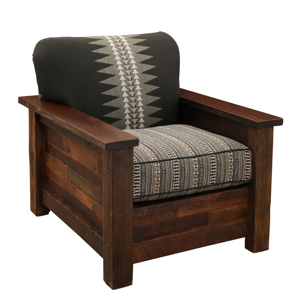 Barnwood  Americana Lounge Chair - Customer Fabric - Seat:  Fabric TBD; Backrest:  Fabric TBD
