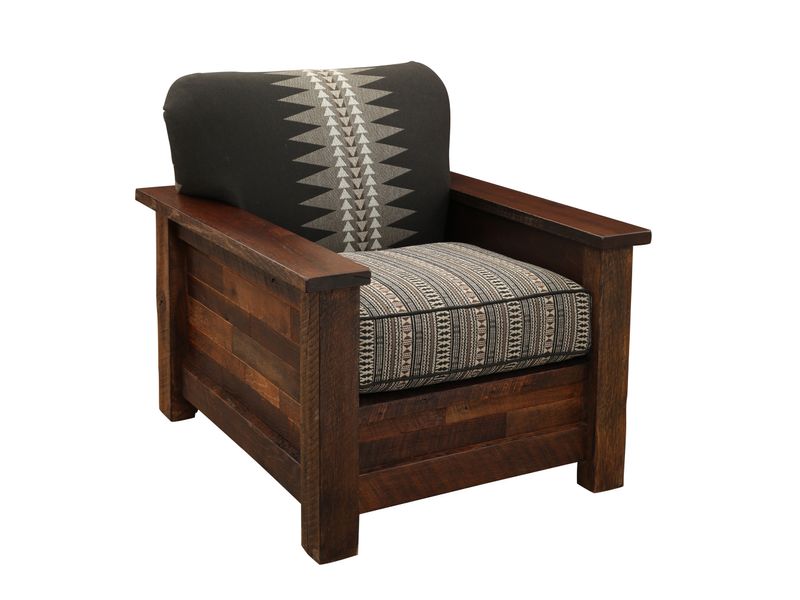 Barnwood  Americana Lounge Chair - Customer Fabric - Seat:  Fabric TBD; Backrest:  Fabric TBD 2