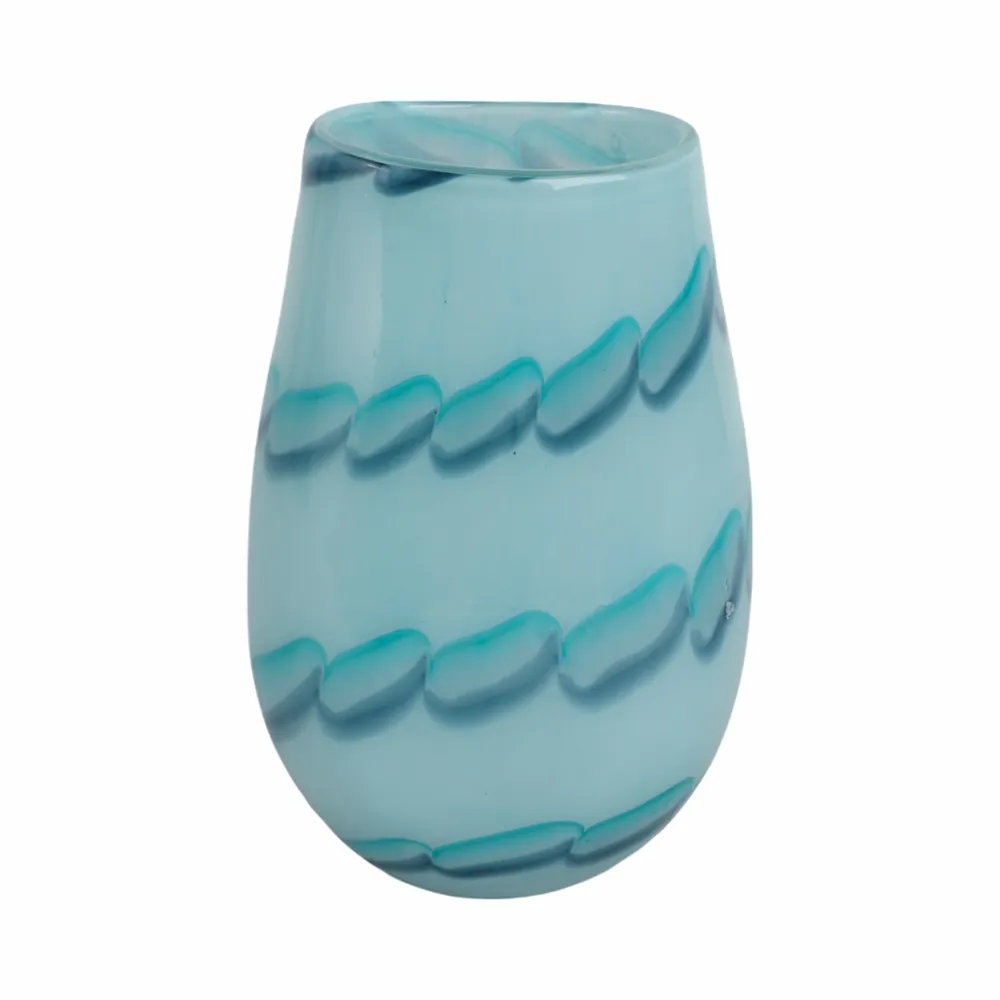HELENARIDGE BLUE GLASS VASE 9 (IN)