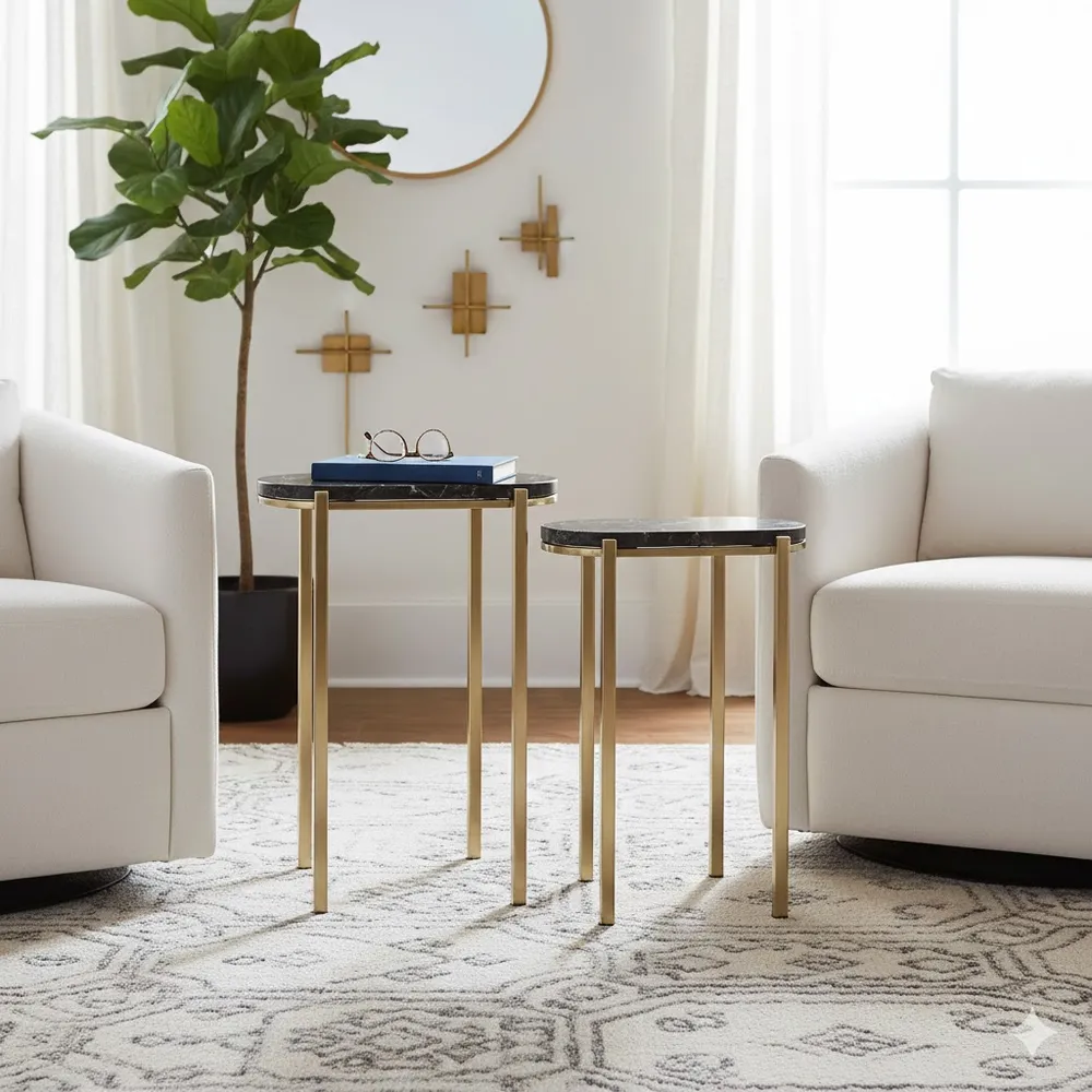 ENOCHVALE SET OF 2 BLACK TABLE 24 (IN)