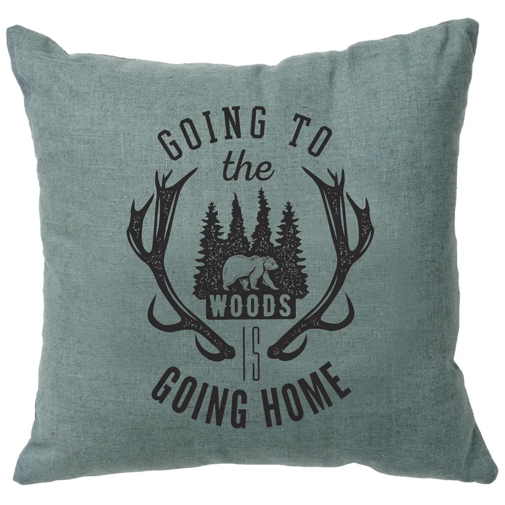 Image Pillow - Going to the Woods - Linen Ocean