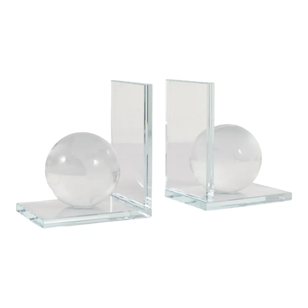 HASTINGSLAKE SET OF 2 CLEAR BOOKENDS 6 (IN)