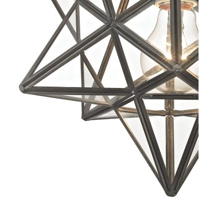 Moravian Star 11″ Wide 1-Light Flush Mount - Oil Rubbed Bronze