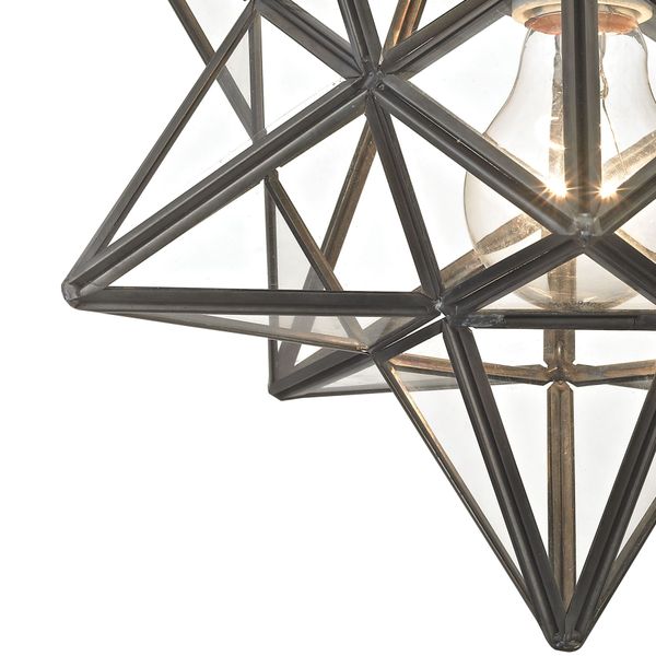 Moravian Star 11'' Wide 1-Light Flush Mount - Oil Rubbed Bronze