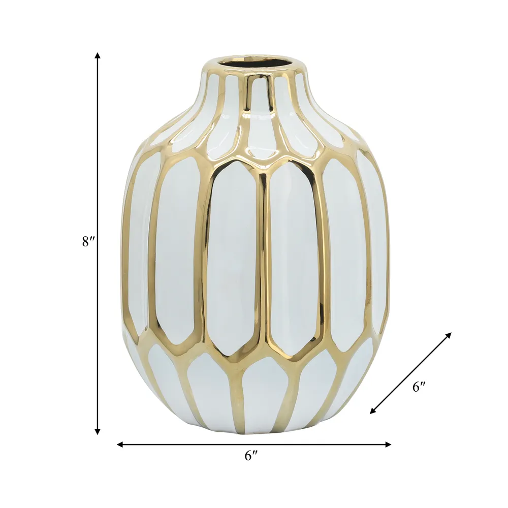 CALVINHAM WHITE VASE 8 (IN)