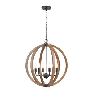 Barrow 22'' Wide 6-Light Chandelier - Matte Black 1