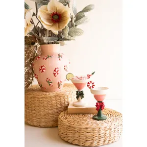Set of 2 Novelty Ceramic Christmas Martini Glasses 3