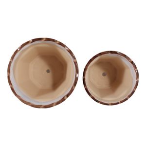 ENOCHFIELD SET OF 2 BROWN PLANTER 10 (IN) 8