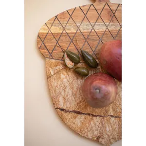 Acacia Wood and Marble Acorn Serving Board 6