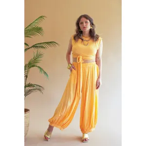 Challis Drawstring Balloon Pant / Cumin 1