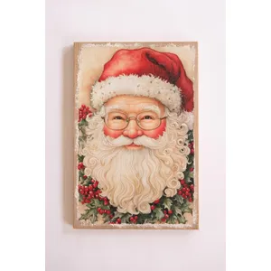 Vintage-Inspired Santa Painting on Burlap 4