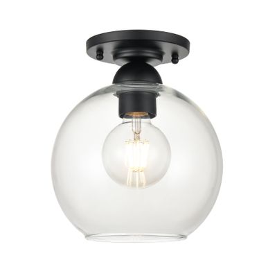 Astoria 7.75″ Wide 1-Light Semi Flush Mount - Matte Black