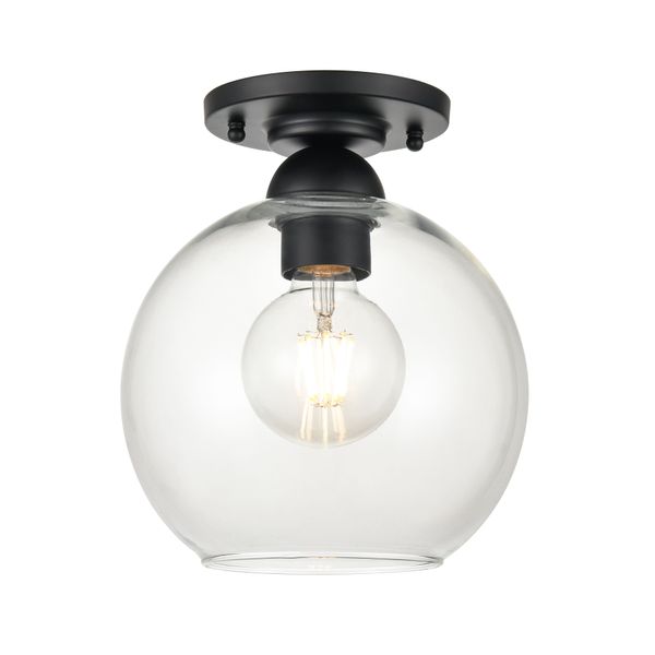 Astoria 7.75'' Wide 1-Light Semi Flush Mount - Matte Black